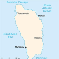 Karte von Dominica