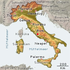 Karte von Italien